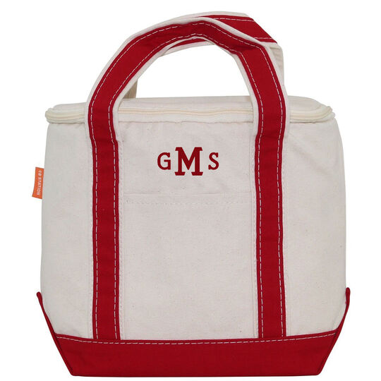 Personalized Red Insulated Lunch Tote